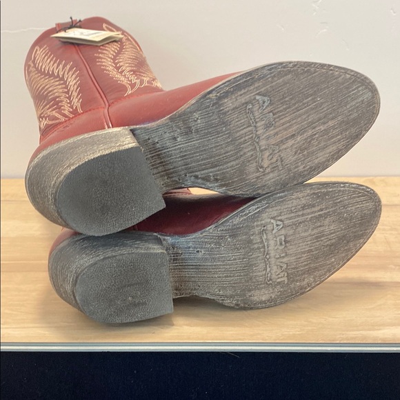 Red Leather Cowboy Boots by Ariat - Picture 3 of 5